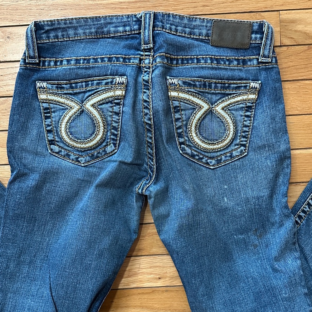 Big Star Blue Boot Cut Jeans with Embroidered Pockets